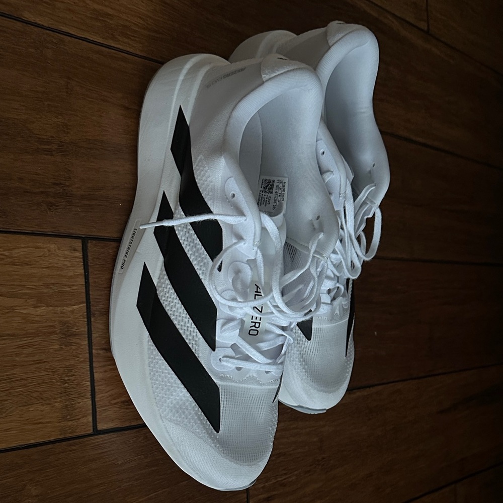 Adidas Adizero Evo SL White and Black Running Shoes